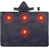 iClimb Heated Camping Blanket with Hood and 5V 5000mAH Battery Pack (Dark Grey)