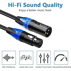 AQOOL XLR Cables 25ft 4 Pack, XLR Microphone Cable