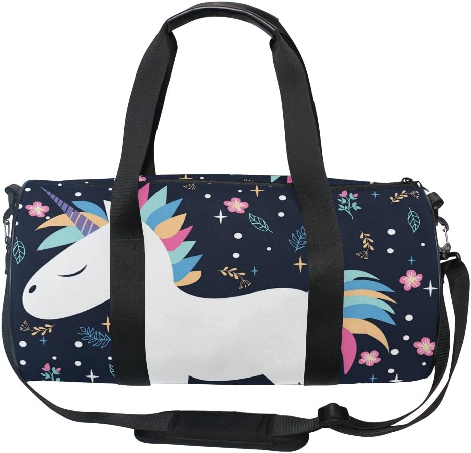 JSTEL Canvas-Barrel Bag-Print Sports Gym Bag-Handbag Yoga Bag Shoulder Tote Weekend Bag Shoes Beach Bag for Women Men - Image 3