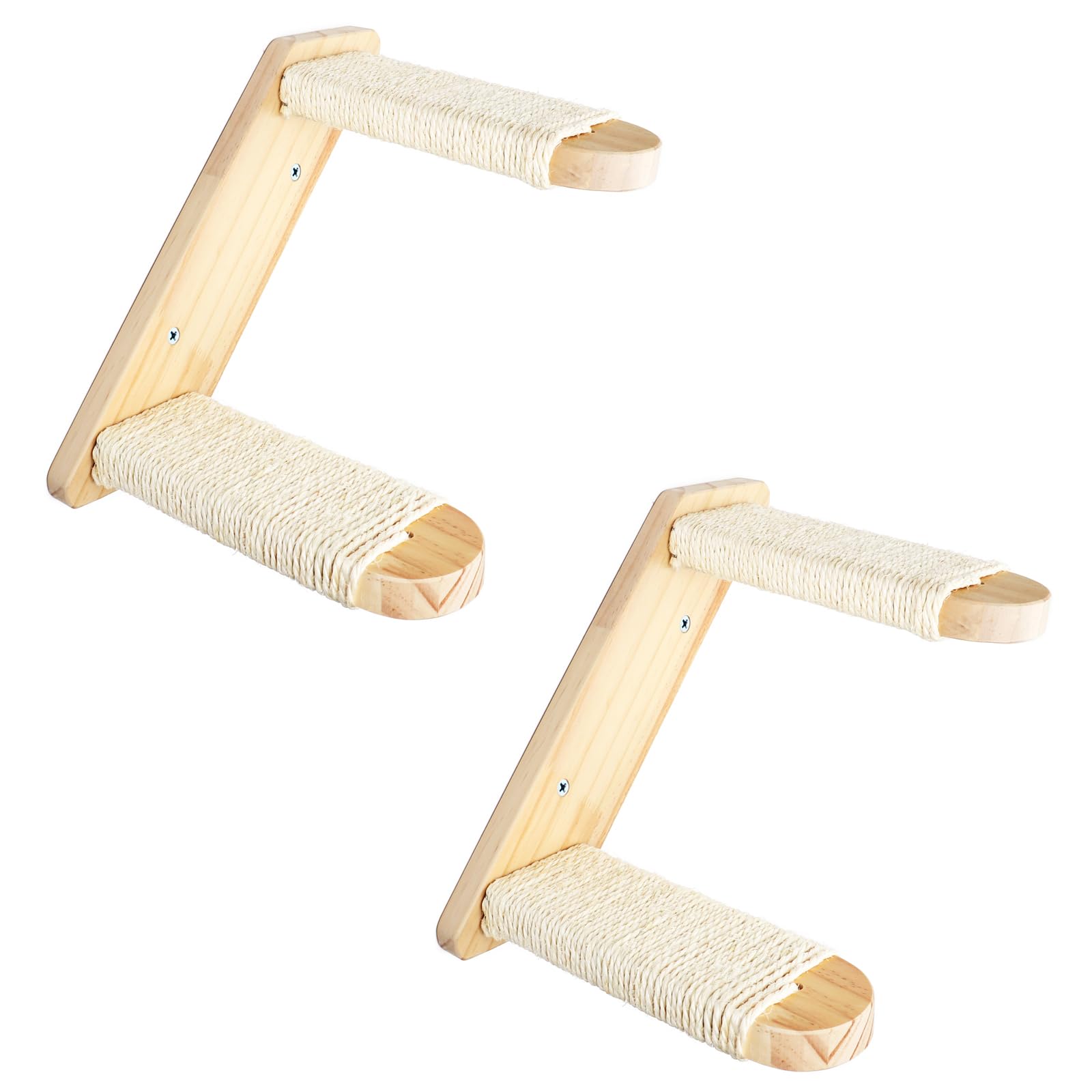 DaizySight Cat Wall Stairs for Climbing, Reversible Wall Mounted 4 Step Cat Stairway Ladder Furniture, Wooden Shelf Activity Tree with Scratching Sisal Rope