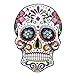 Large Sugar Skull Iron on Patches, 7.1”x10” Floral Calavera Day of The Dead Embroidered Jacket Patches, Día De Los Muertos Skull Motorcycle Appliqued Patch on Jeans
