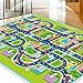 Tiny Wonders Kids Activity Creeping Play Mat, Baby Learning Decor Rug with Road Traffic, Infants Educational Car Carpet with City Town Map, Large and Thick for Floor Bedroom Playroom Safe Area Game