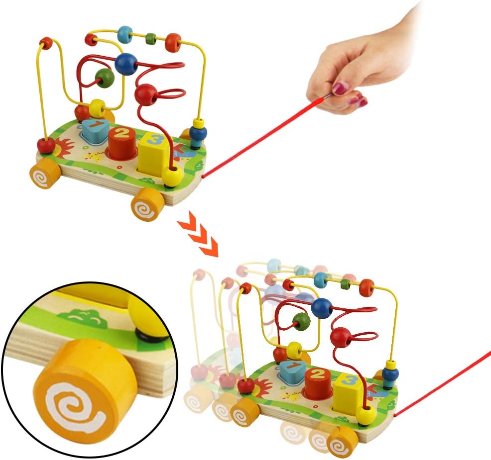 Boulier Labyrinthe Circuit De Motricite Boulier Montessori Bebe Jouet Bois Jeux Educatif 18 Mois Fille Garcon Et Plus Amazon Fr Cuisine Maison