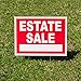 WDS Premium Estate Sale Signs with Tall Yard Stakes | 4-Pack Yard Sign Bundle w/Directional Arrows | Waterproof Tall Sturdy Reusable Double Sided Kit | Bonus: Ziploc Flyer Bag + Permanent Marker