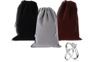 3 PCS Drawstring Bags, 7.9x11.8in Velvet Pouches Reusable Jewelry Drawstring Pouch Small Candy Bags for Party Wedding Favors