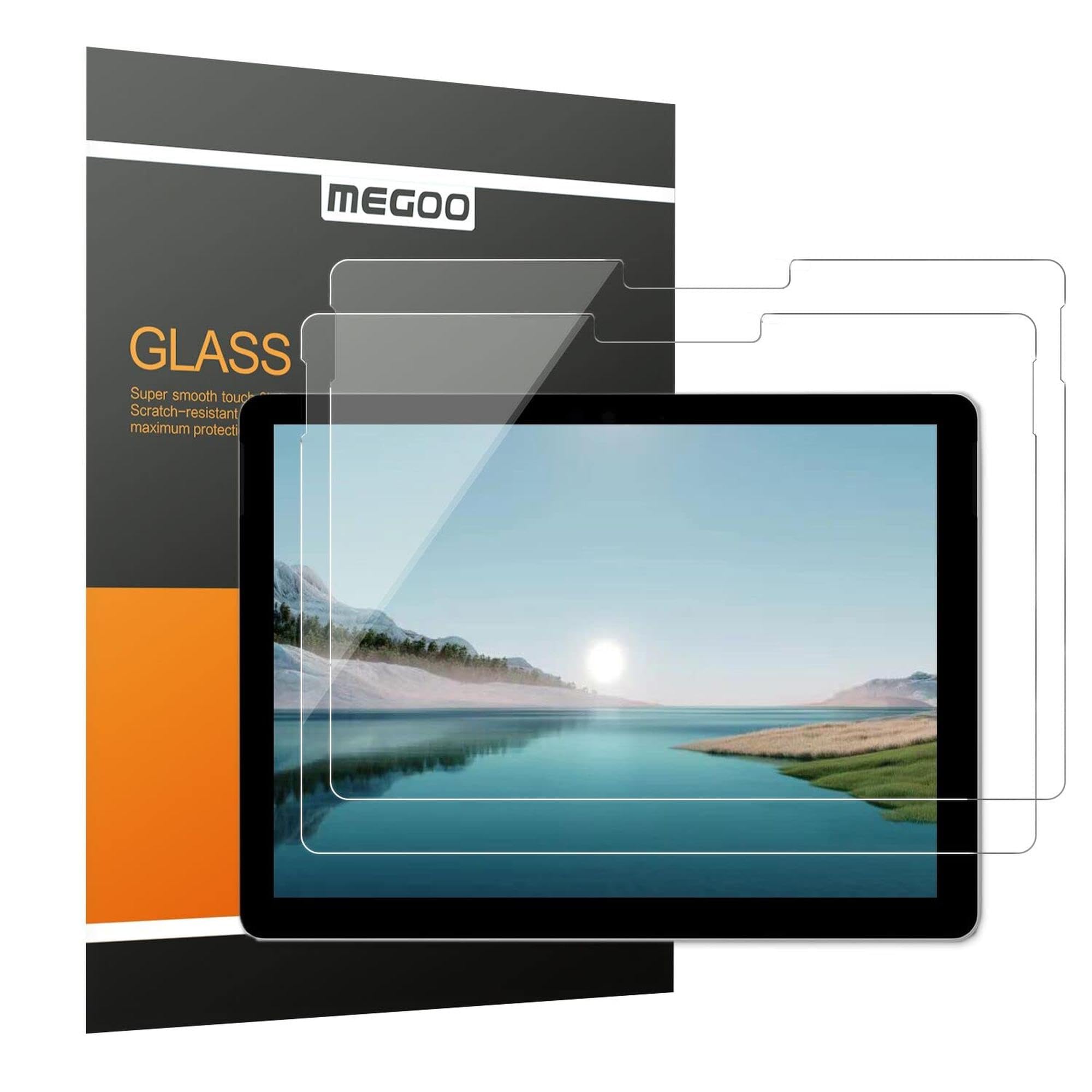MEGOO [2 Pack] Screen Protector for Surface Go3 /2/1 10.5 inch, Premium Tempered Glass,Scratch Resist, HD Clear, 9H Hardness Screen Protector