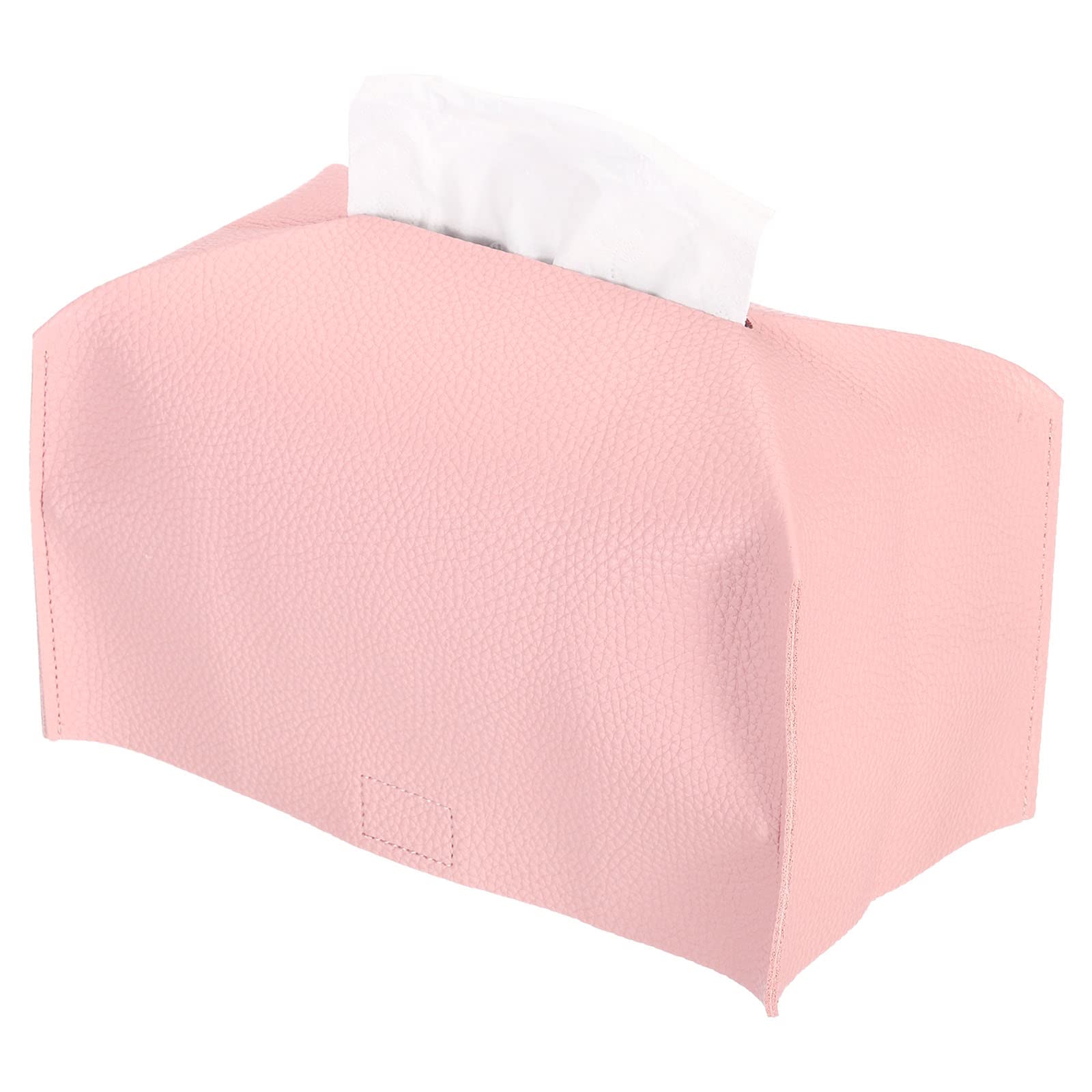 PATIKIL Tissue Box Cover 9.5"x5"x5", PU Leather Rectangular Decorative Holder Dispenser for Bathroom Countertop Office Desk Car, Pink