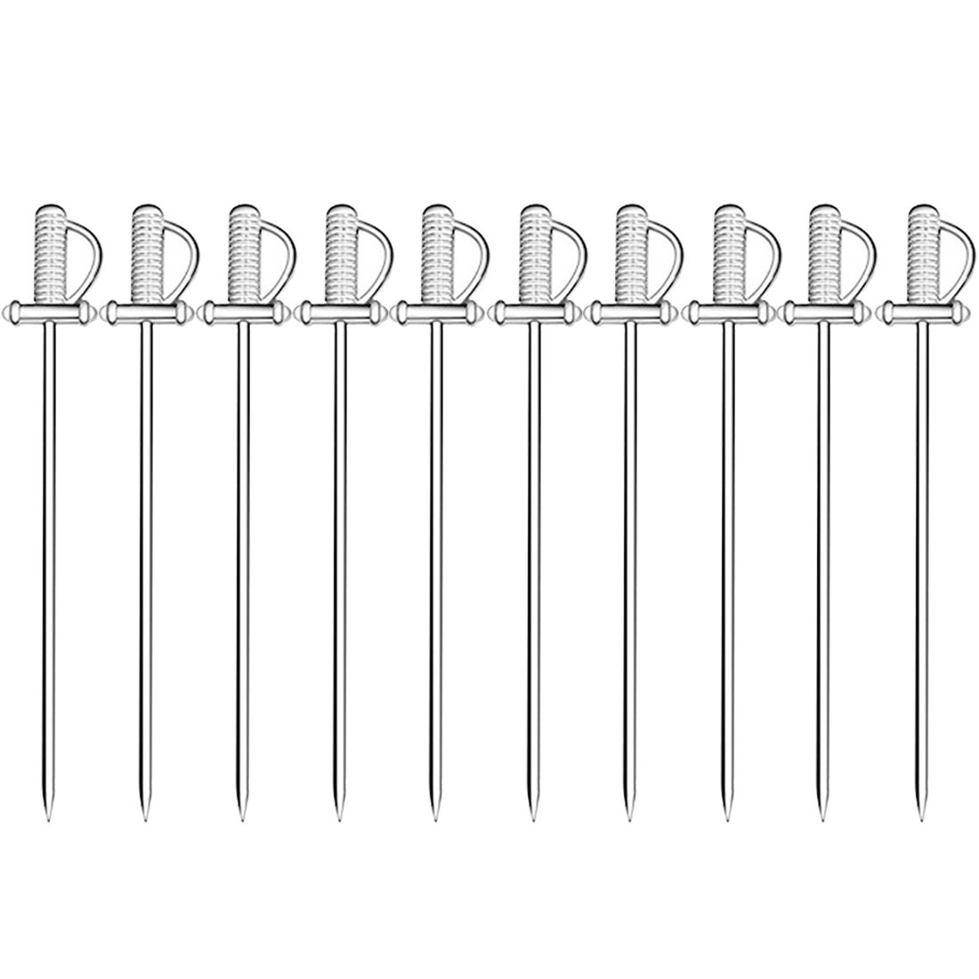 Heart 10Pcs Stainless Steel Cocktail Picks Cocktail Stirrers Swizzle