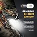USB Rechargeable Bike Light Kit - LED Bicycle Headlight and Taillight Super bright 300 Lumens - High Capacity Li- ion Battery Waterproof Fits all MTB Mountain and Road Bikes - Cycling Safety Lights