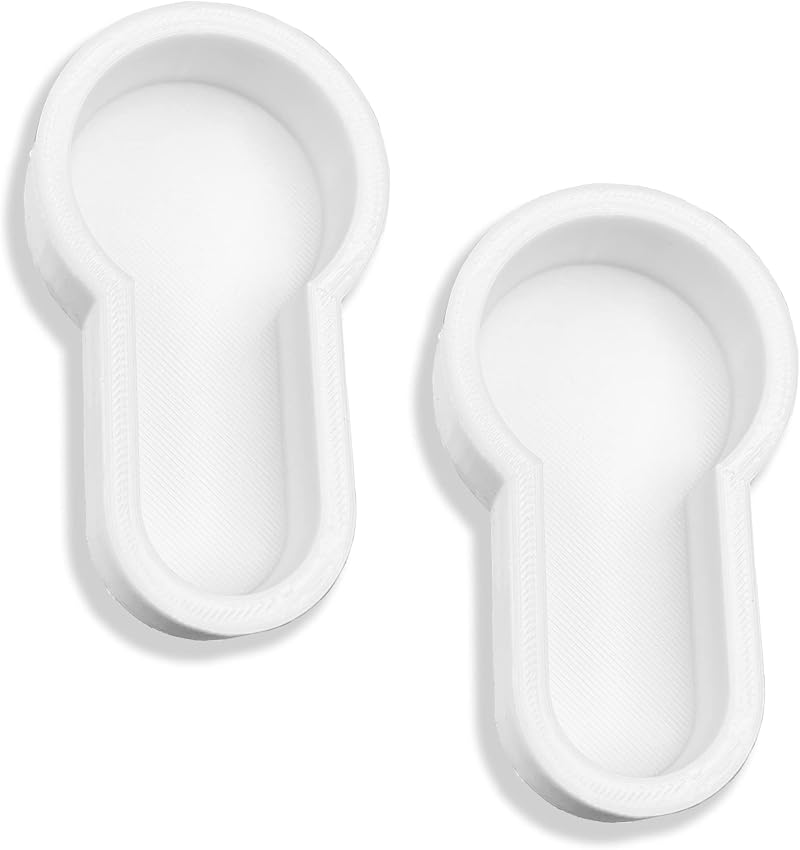 Decoralin Lock Draught Excluder Keyhole Cover Push Fit Cap Pack of 2 White