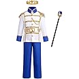AWIBMK Boys Prince Charming Costume - Kids Medieval Royal King Outfit for Halloween Cosplay Dress Up