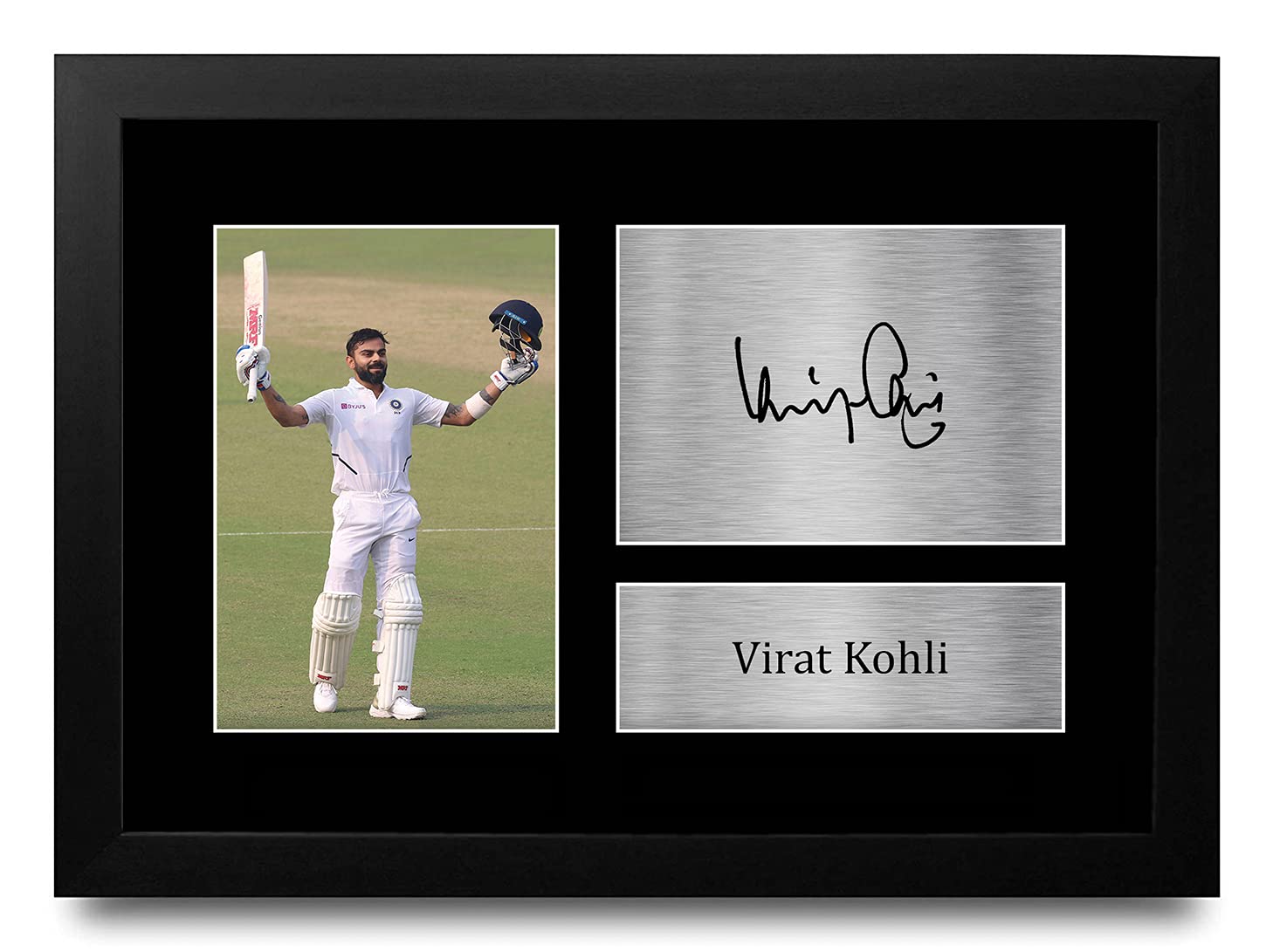 HWC Trading FR A4 Virat Kohli India Gifts Printed Signed Autograph Picture for Cricket Memorabilia Fans - A4 Framed