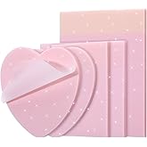 MBAIYO 5 Pack Mixed Shape Transparent Sticky Notes, Glitter Pastel Color Waterproof Index Sticker Book Tabs 250 Sheets Soft PET Marker Memo Pad for Annotating Home School Office