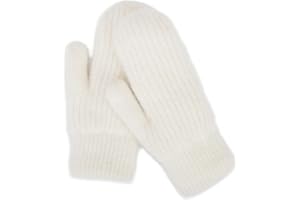 Mealah Women Winter Warm Mittens - Fashionable Stretchy Knit Gloves Cold Weather Soft Faux Rabbit Fur Mittens