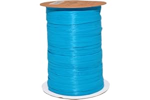 Morex Ribbon 100% Rayon Matte Raffia Biodegradable Ribbon, Aqua, 1/4" x 100 Yd