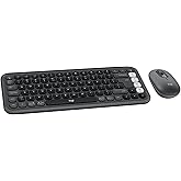 Logitech POP ICON Combo, Bluetooth Keyboard and Mouse Combo, Comfortable Typing, programmable Keys and Buttons, Quiet clicks, Easy-Switch up to 3 Devices - Graphite and Off-White