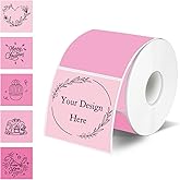YEGAWEN Square Thermal Labels Stickers 2" x 2", Pink Self-Adhesive Square Direct Thermal Labels Stickers, Waterproof& Perforation Line Design- 300 Sheets/Gradient Color