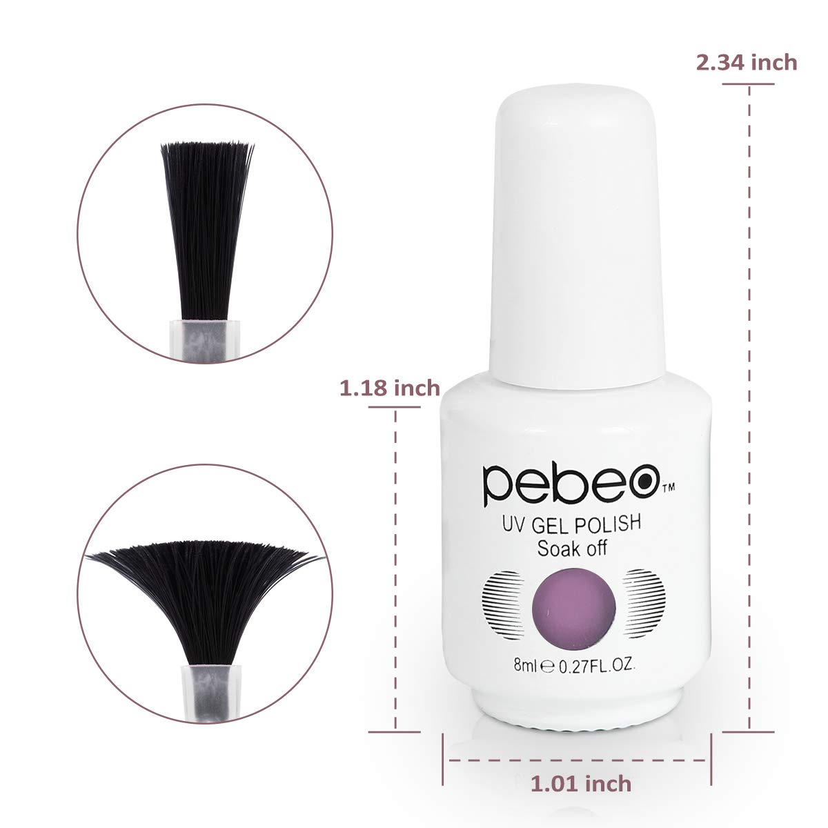 Japanese Canned Gel,Pebeo Gel Polish Nail Art Set - UV LED Soak Off Gel Kit 6 PCS 8 ml Each Manicure Varnish Set (Nude Pink)