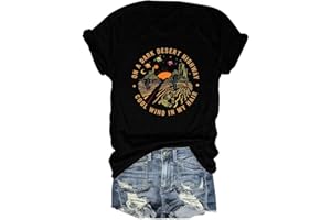 KKG Adventure Shirts Women Retro Desert Highway T-Shirt Funny Nature Graphic Tee Casual Cotton Short Sleeve O-Neck Tee Tops
