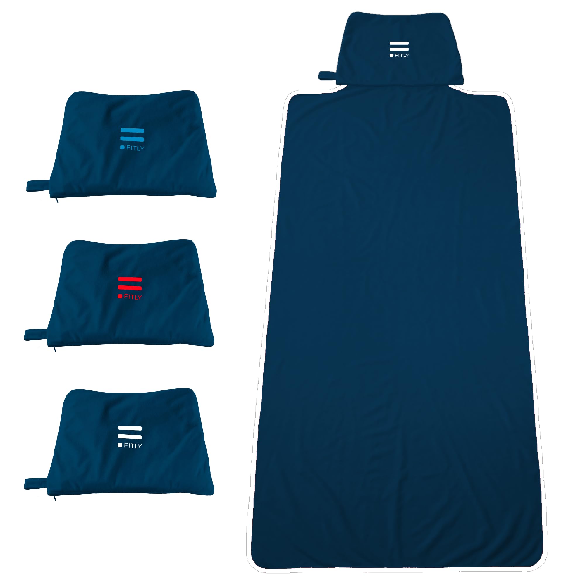 FITLY Triple Purpose Towel | Eco-friendly Plush Bath Towel For Active People | Towel, Seat Cover & Travel Pillow in 1 | Universal Fit Waterproof Seat Cover | Large Bath Towels Perfect Gym Accessory