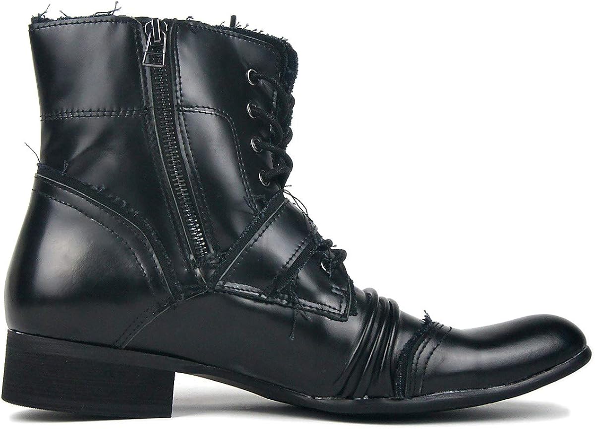 Amazon Soulength メンズハンドメイドレトロスチームパンクレザーブーツ Sl1904 ブーツ