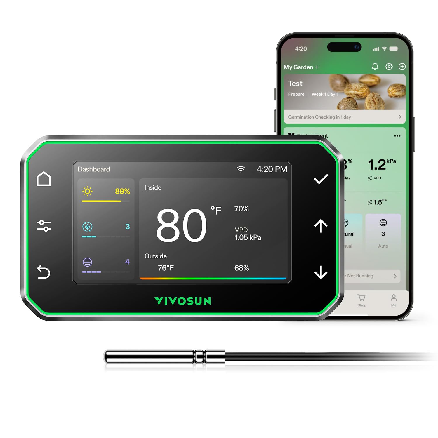 Photo 1 of VIVOSUN GrowHub Controller E42A+ for Grow Tent, Smart Environmental WiFi-Controller with Temperature, Humidity, VPD, Timer, Cycle, Schedule Controls, Cooling Ventilation Lighting Programming