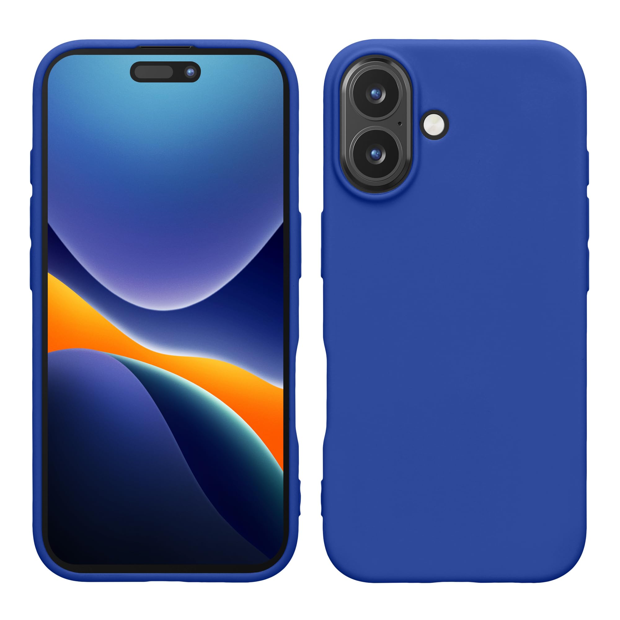 kwmobile Case for Apple iPhone 16 Case - Soft Cover - Shockproof TPU Material - Wireless Charging - Baltic Blue