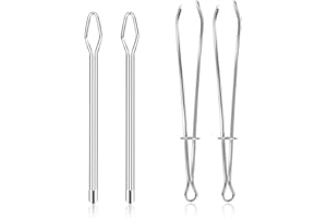SALBSEVER 4 Pcs DIY Rope Threader Clip Drawstring Threader Tool Sewing Tool for Elastic Metal Easy Pull Drawstring Threader with Tweezer Sewing Tweezer Tool for Replacement Drawstring Sewing Accessories