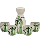 5 Pcs Sake Set 200ml Sake Bottle and 50ml Sake Cup