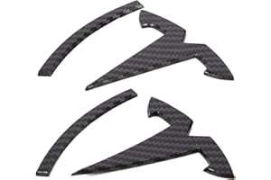 NANAHOLY Emblem Accessories for Tesla Model 3 2023 2022-2017 Logo Sticker Model 3 Embelm Decals (Black- Carbon Fiber Pattern)