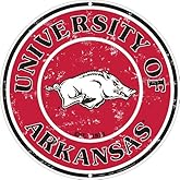 Hangtime University of Arkansas - Arkansas Razorbacks 12 Inch Embossed Metal Nostalgia Circular Sign