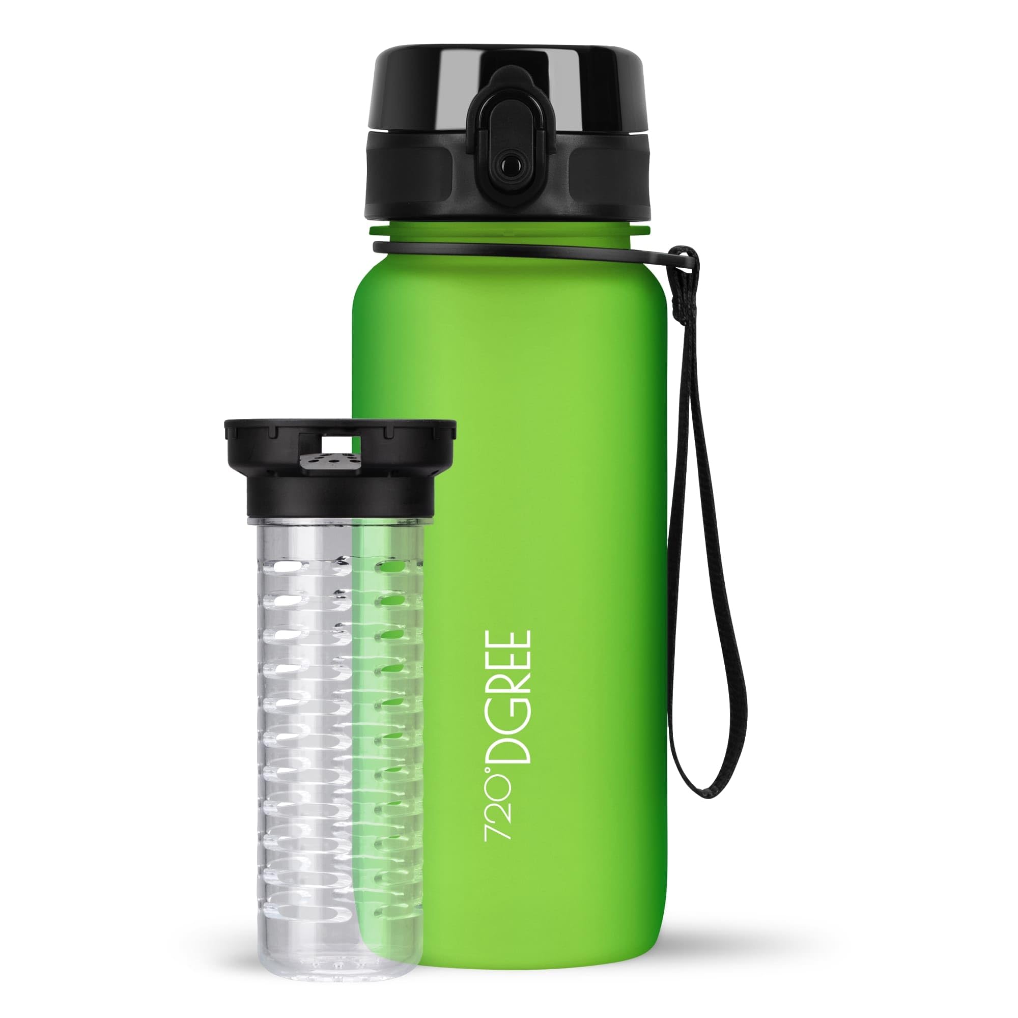 720°DGREE Water Bottle “uberBottle“ - 650 ml softTouch +Fruit-Infuser, BPA-Free Tritan, Leakproof, Reusable Drinking Bottle - Sports Bottle for Gym, Kids, School, Fitness, Running, Travel, Office