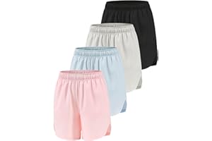 Mexholin Girls Athletic Shorts with Pockets Running Shorts for Girl,Soccer Short for Kids Teens Basketball Workout