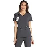 Cherokee Women's Medical Scrub Top Iflex V-Neck Knit Panel Top - CK605