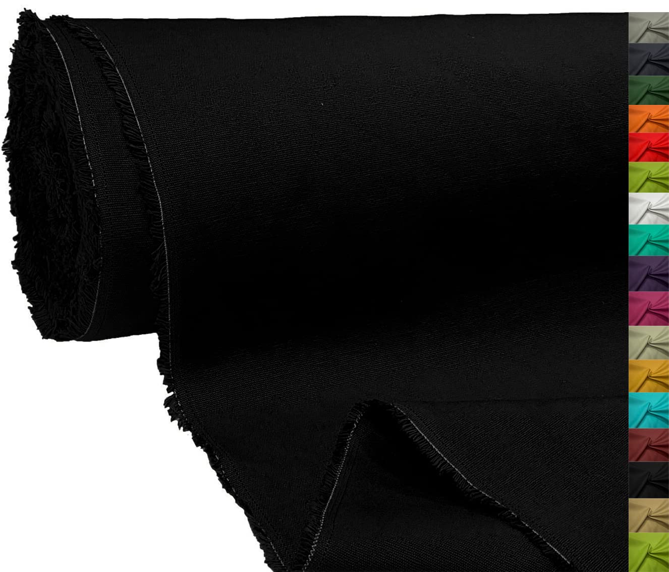 A-Express 100% Cotton Canvas Fabric Material Dressmaking Cloth Curtain Bags 145cm 57" Wide 250GSM Sold Per Meter - 5 Meters 500cm x 145cm Black