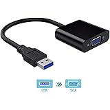USB to VGA Converter, USB 3.0/2.0 to VGA External Video Card Multi Screen Display Converter Support Resolution 1080p for Win 7/8/8.1/10 Desktop Laptop PC Monitor Projector HDTV [No Need CD Driver]