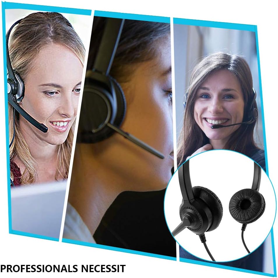 Hands DIY USB Headset with Microphone Noise Canceling 2.5m Length Stereo PC Headset for Laptop Computer Multi-Use USB Headsets Earphone for Call Center Skype Webinar Office Business - Image 4