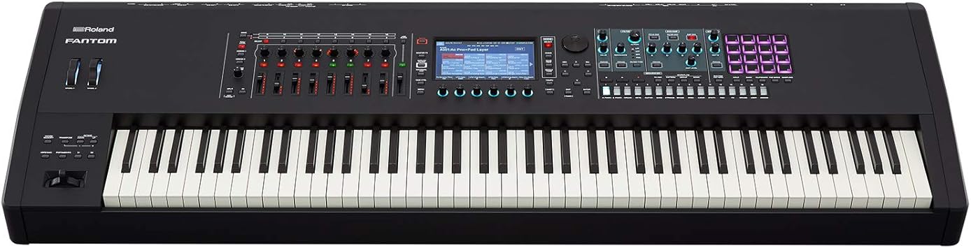 Amazon Com Roland Fantom 8 Music Workstation Key Semi Weighted Synthesizer Keyboard Musical Instruments