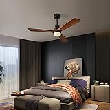 Chriari Modern Ceiling Fans with Lights, 3 Wood Fan