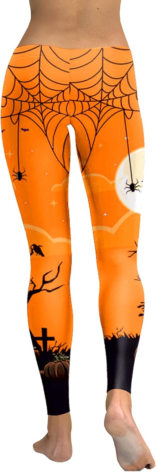Spadehill Womens Halloween Party Funny Graphic Leggings: Clothing