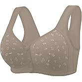 Daisy Bras for Older Women No Underwire Front Closure Comfort Senior Wireless Snap Closing Bra