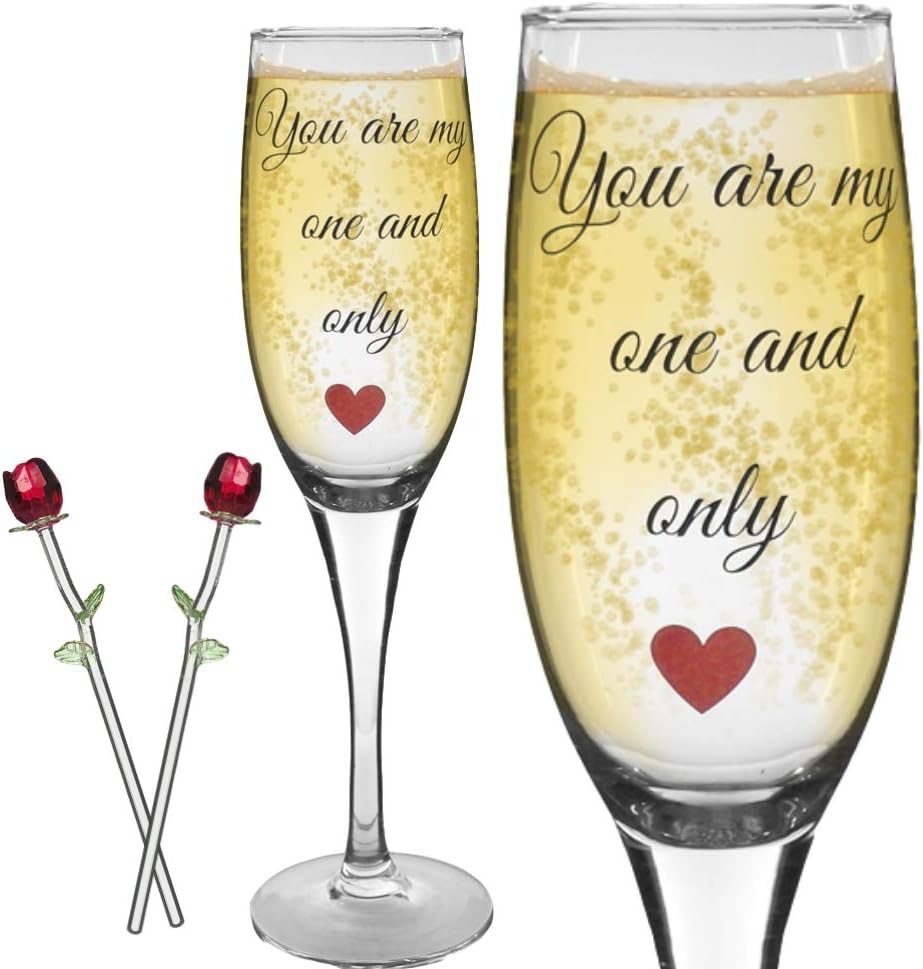 husband and wife champagne glasses