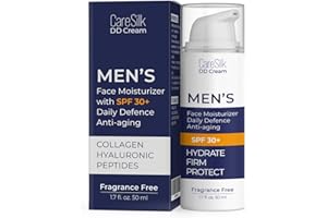 CARESILK DD Cream Face Moisturizer With SPF 30 + Hyaluronic Acid, Collagen, Peptides | Daily Defense & Skin Protection Face Lotion, Skin Block Cream (Men's)