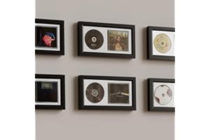 ALLENKWOK 7.7"x14.4" White CD Display Frame for CD Cases and Discs, Wooden Frame with White Flocked Fabric,Record Album Display Wall Mount, Home Decor, Music Picture Frame, Signed CD Display Frame Case