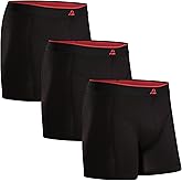 DANISH ENDURANCE Men's Bamboo Viscose Boxer Briefs (3-Pack) – Ultra-Soft, Breathable, Tag-Free, With/Without Fly