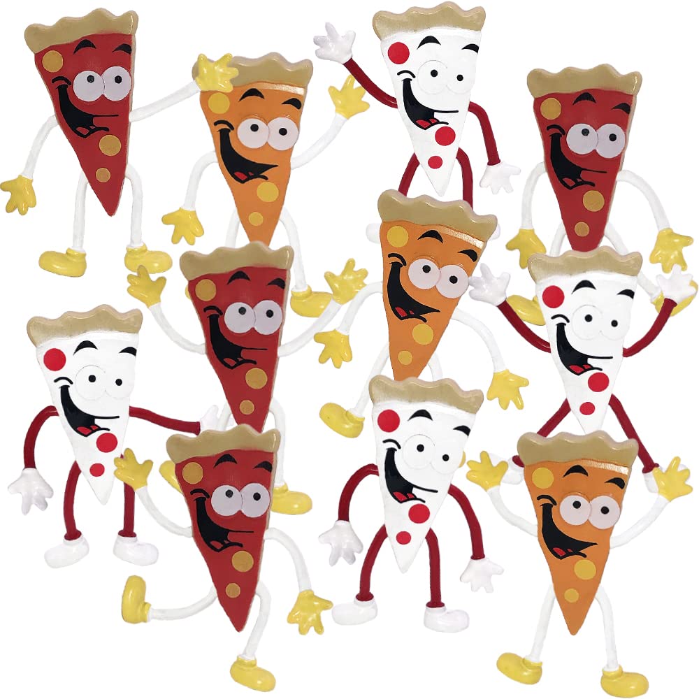 Photo 1 of ArtCreativity Bendable Pizza Figures, Set of 12, Bendable Toys for Kids, Pizza Party Favors for Boys and Girls, Stress Relief Fidget Toys for Kids, Goodie Bag Stuffers, and Pinata Fillers