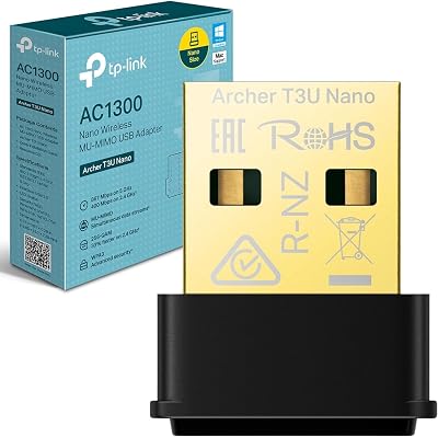 TP-Link Archer T3U Nano AC1300 WiFi Dongle USB 2.0 Dual-Band MU-MIMO WPA3 Win