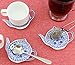Teapot-Shaped Tea Bag Coasters (4-Pack); Blue & White Tea Spoon/Teabag Caddies