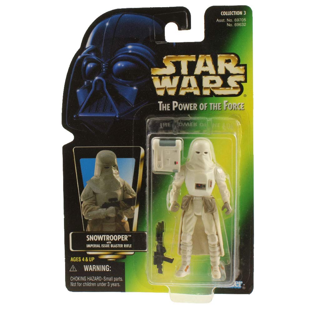 Star Wars, The Power of the Force Tarjeta verde, figura de acción de soldado de nieve, 3,75 pulgadas
