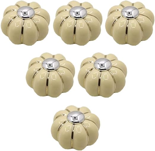 6 perillas para tocador, para Puerta de gabinete, perillas de cerámica